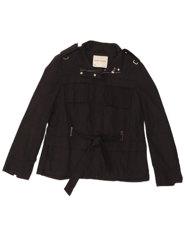 Женская куртка в стиле милитари Zara UK 18 XL, черный хлопок
