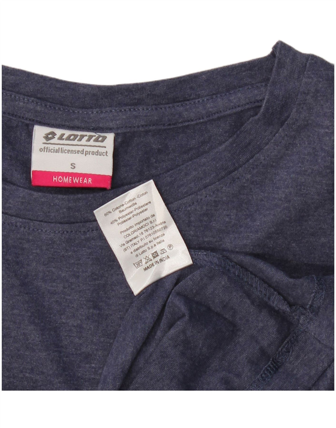 Женская футболка Lotto Top UK 10, маленькая, темно-синяя, хлопок