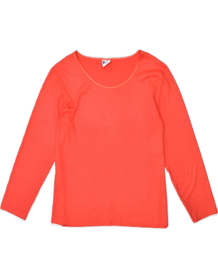 YESSICA Womens Oversized Top Long Sleeve EU 44  Large Red Polyester | Vintage | Thrift | Second-Hand | Used Clothing | Messina Hembry 