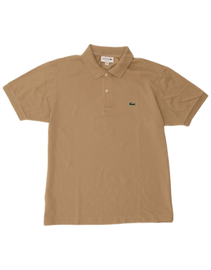 Мужская рубашка-поло классического кроя Lacoste, размер 4, средний бежевый хлопок