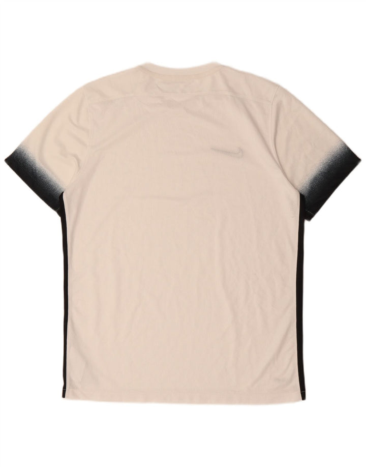 Мужская футболка NIKE Dri Fit Top XL, белый полиэстер с цветными блоками