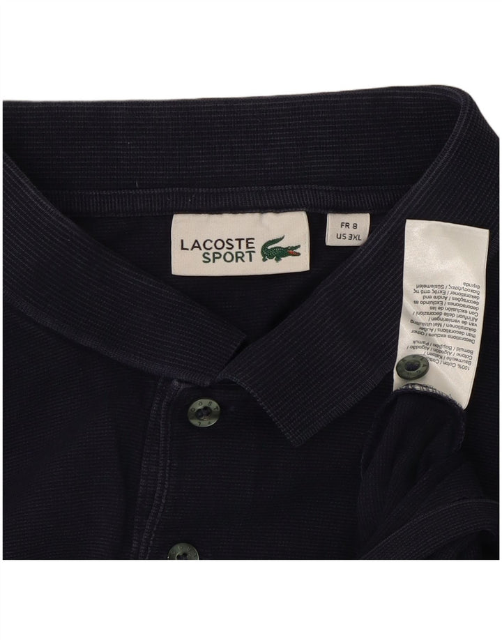 Мужская рубашка-поло Lacoste, размер 8, 3XL, темно-синяя, хлопок