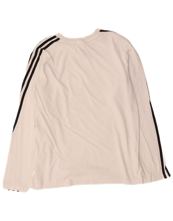 Женский топ Adidas с длинным рукавом UK 16/18, большой белый хлопок