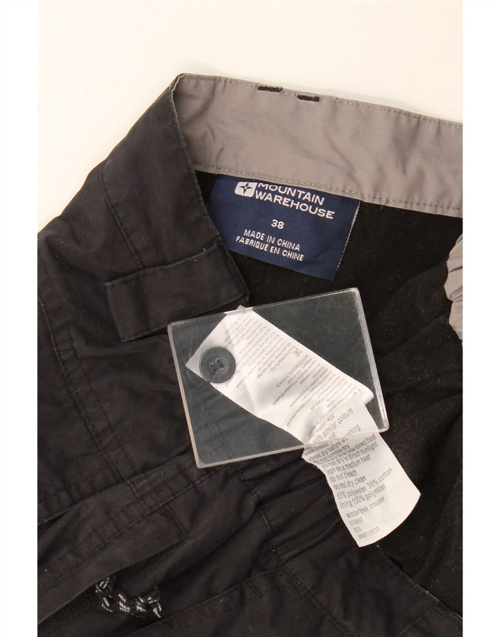 MOUNTAIN WAREHOUSE Мужские прямые брюки-карго W38 L32, черный полиэстер