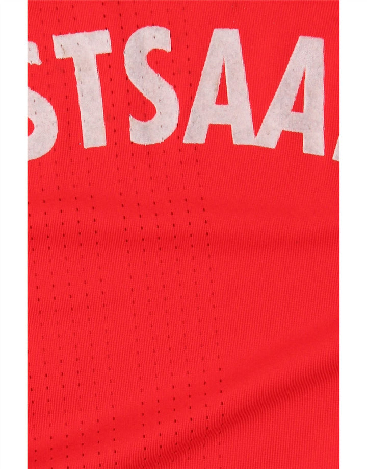 Мужской топ с рисунком Adidas с длинным рукавом, средний красный полиэстер