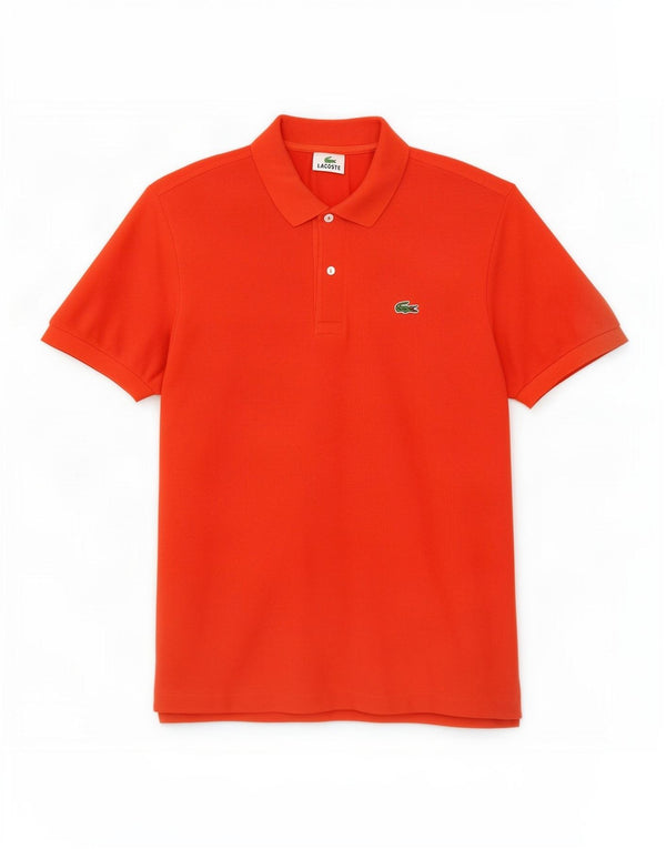 Lacoste Mens Polo Shirt Size 4 Medium Orange Cotton