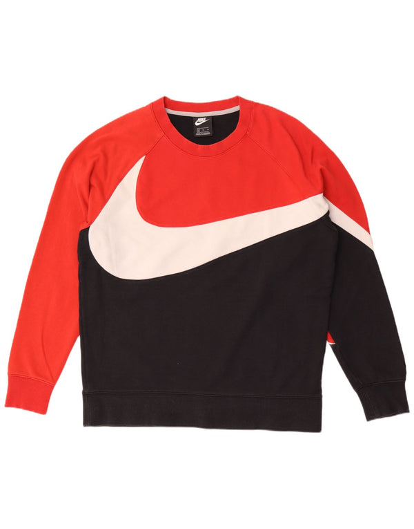 Мужской свитшот с рисунком Nike, XL, красный, хлопок с цветными блоками