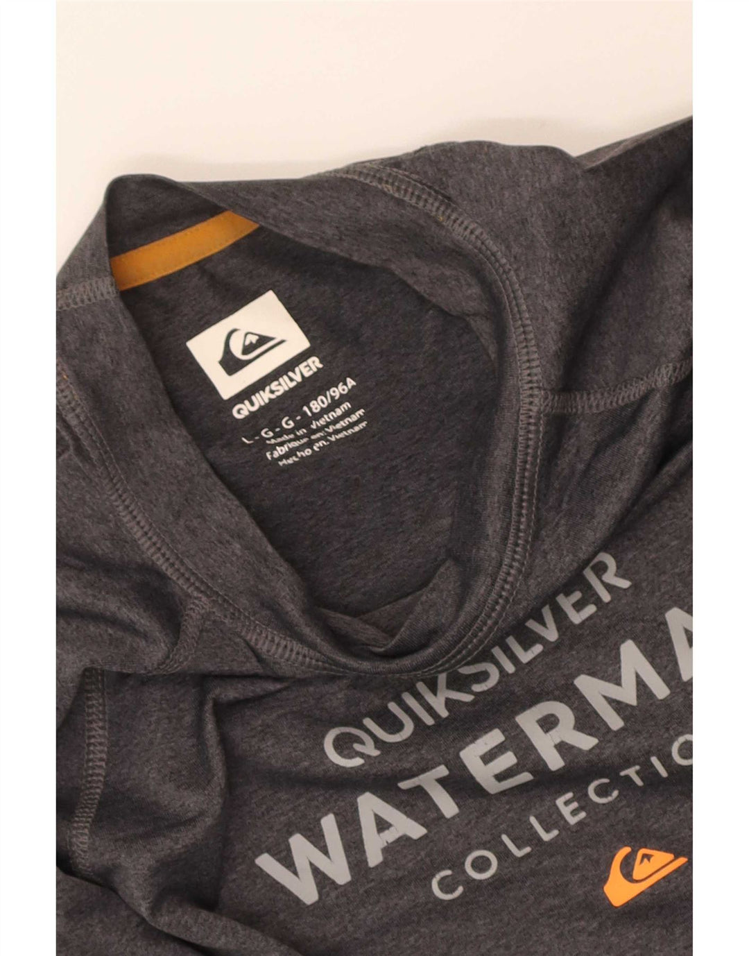 Мужской топ Quiksilver с длинным рукавом и рисунком, большой серый полиэстер