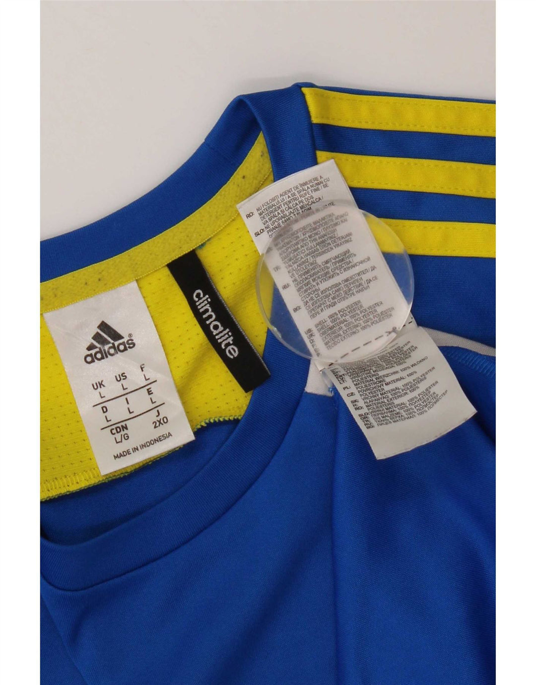 Мужская футболка Adidas Climalite, большой синий полиэстер с цветными блоками