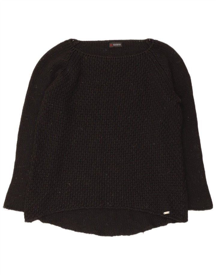 Женский джемпер с вырезом «лодочка» Guess UK 12, средний черный