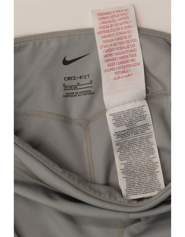 Леггинсы NIKE Dri Fit для девочек 10–11 лет, средний серый полиэстер с цветными блоками