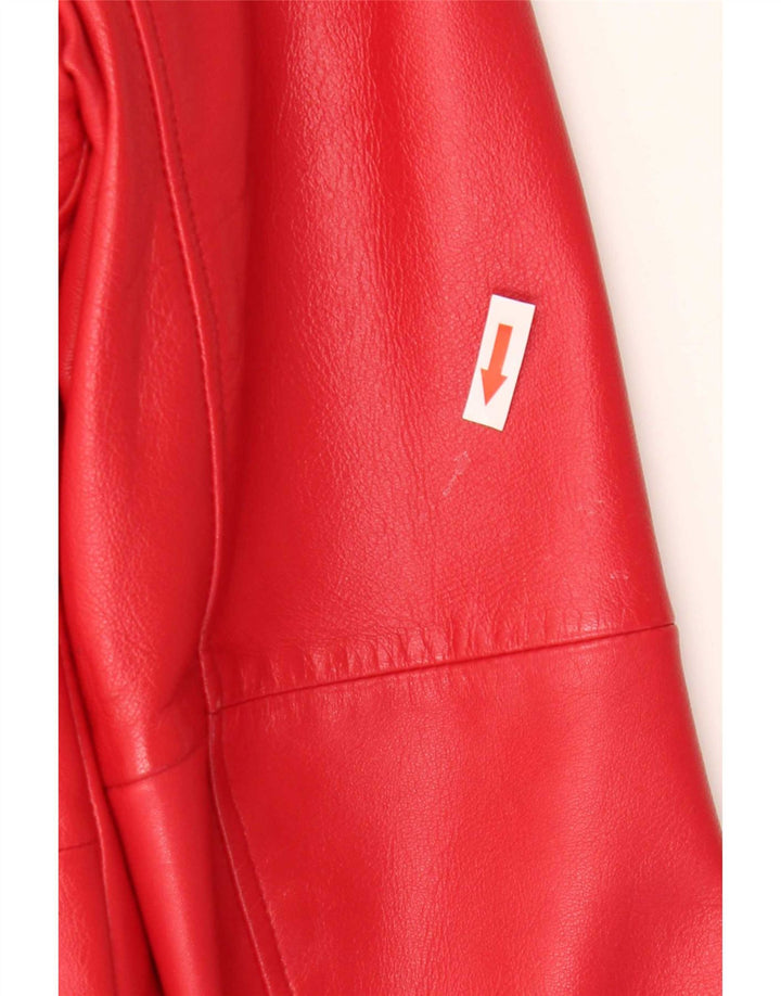 Женская кожаная куртка Gerry Weber UK 12 средний красный кожаный