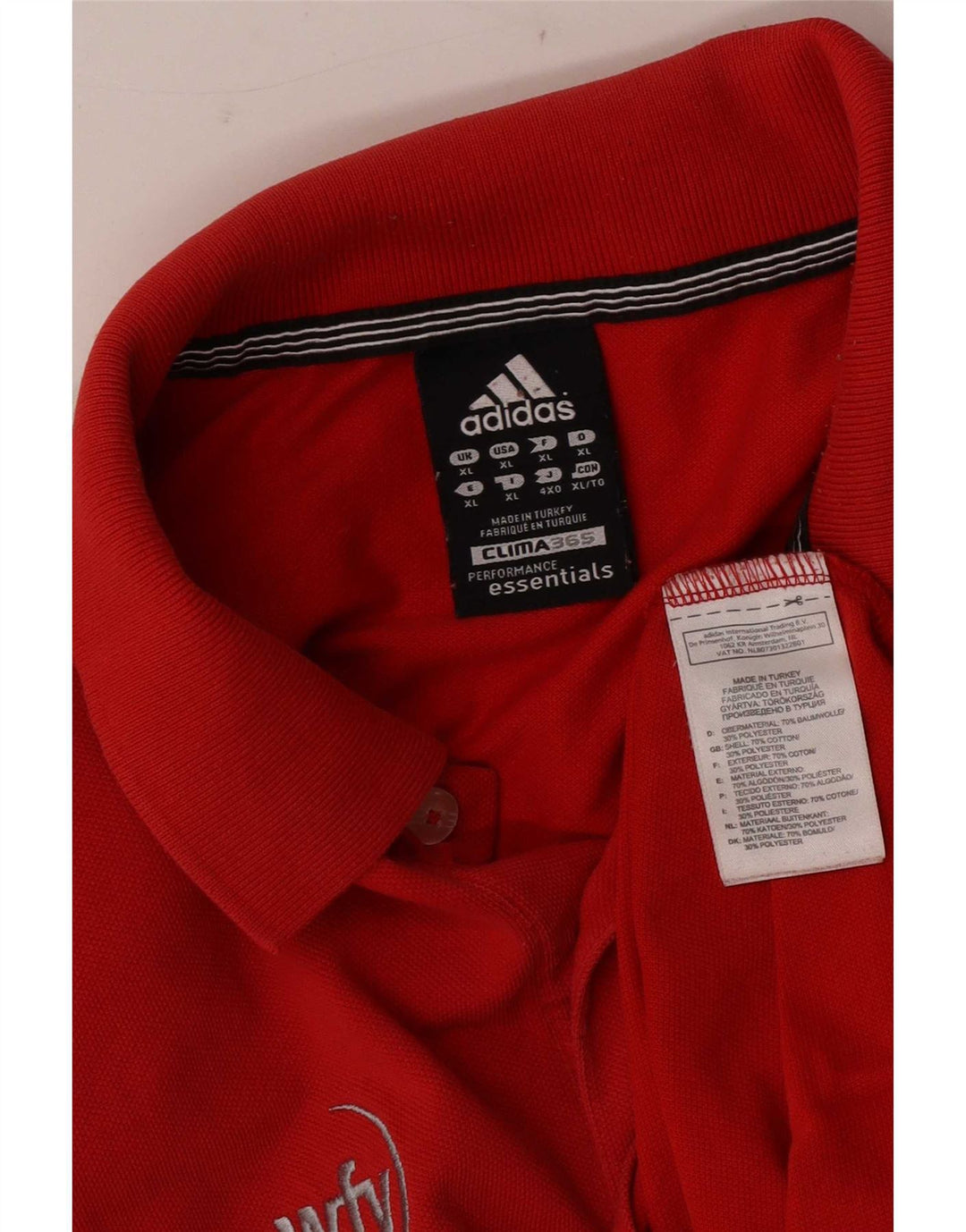 Мужская рубашка-поло Adidas XL, красный хлопок