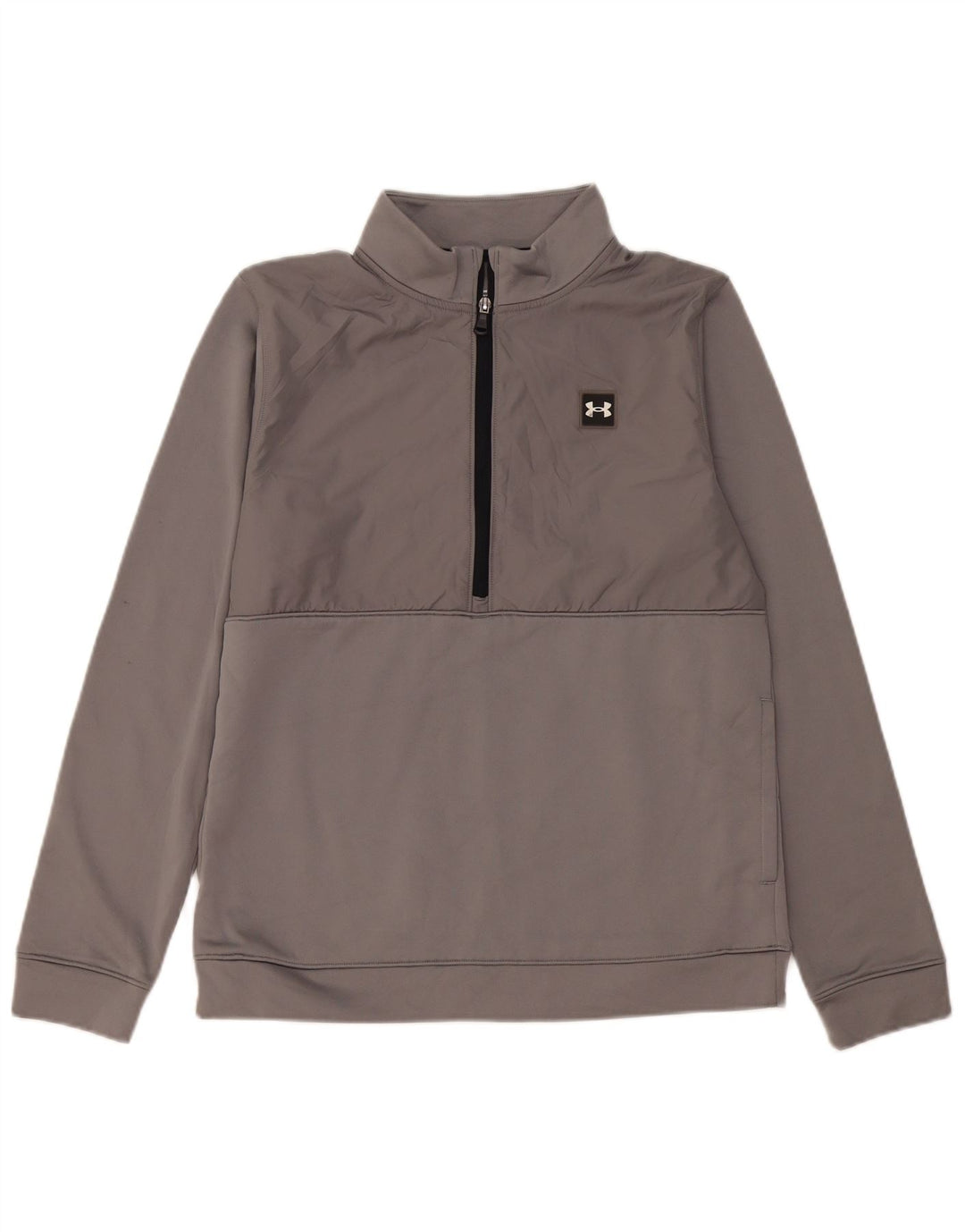 Толстовка с воротником на молнии для мальчиков Under Armour, джемпер, 13–14 лет, XL, серый полиэстер