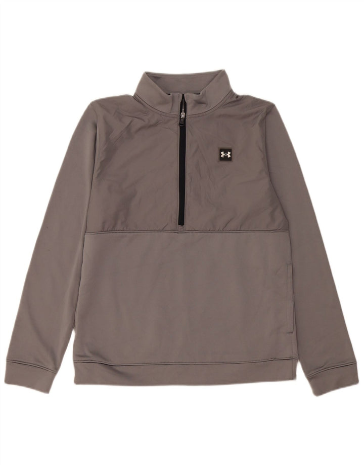 Толстовка с воротником на молнии для мальчиков Under Armour, джемпер, 13–14 лет, XL, серый полиэстер