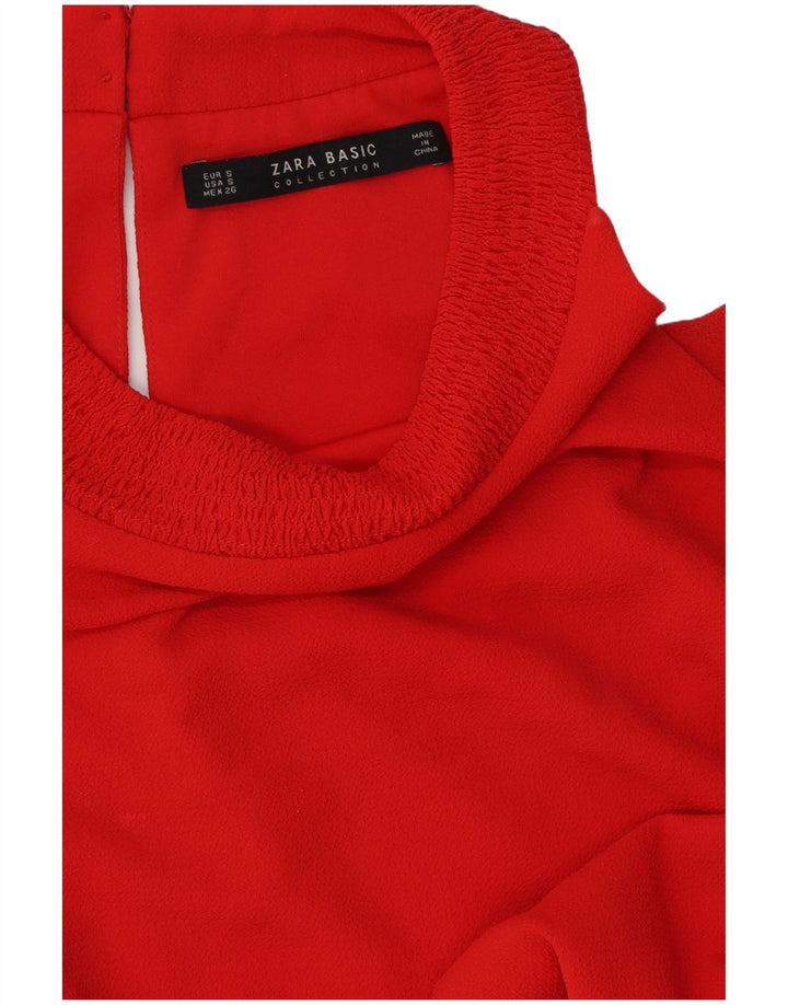 Женское платье с открытыми плечами Zara UK 10, маленькое красное