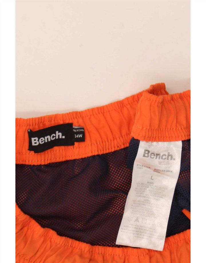 Мужские шорты для плавания с рисунком Bench, большие оранжевые, полиэстер
