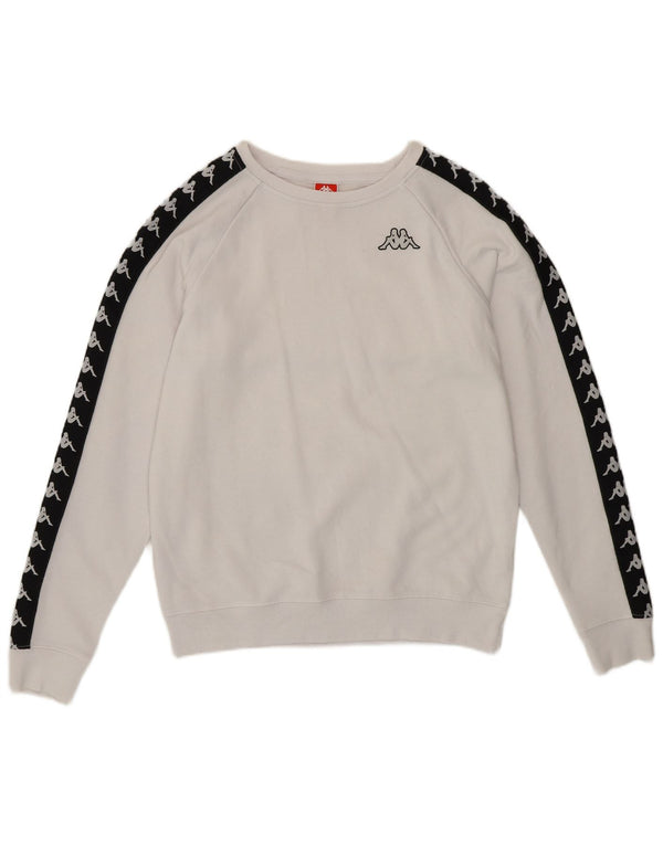 Женский свитер KAPPA с рисунком, Великобритания 14, средний белый, цветной блок