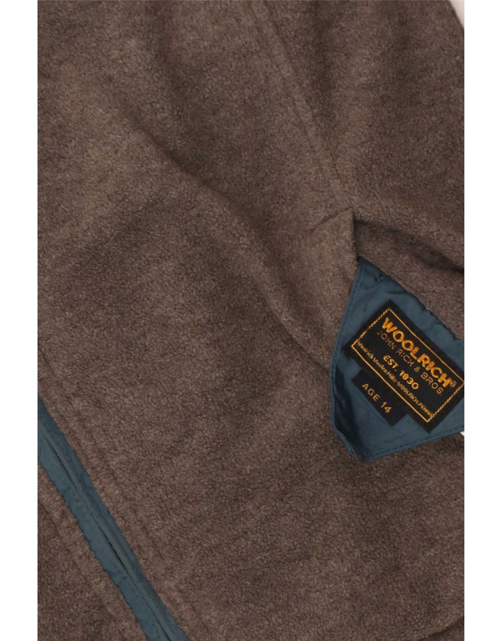 Двусторонняя куртка с капюшоном Woolrich для мальчиков 13–14 лет, синяя нейлоновая