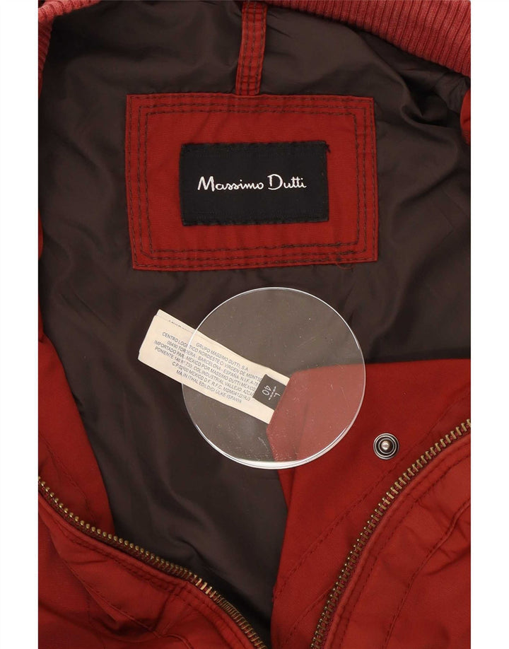 Мужской бомбер Massimo Dutti UK 40, большой красный нейлон