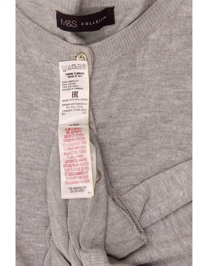 Женский кардиган Marks & Spencer UK 14, большой серый вискоза с крапинками