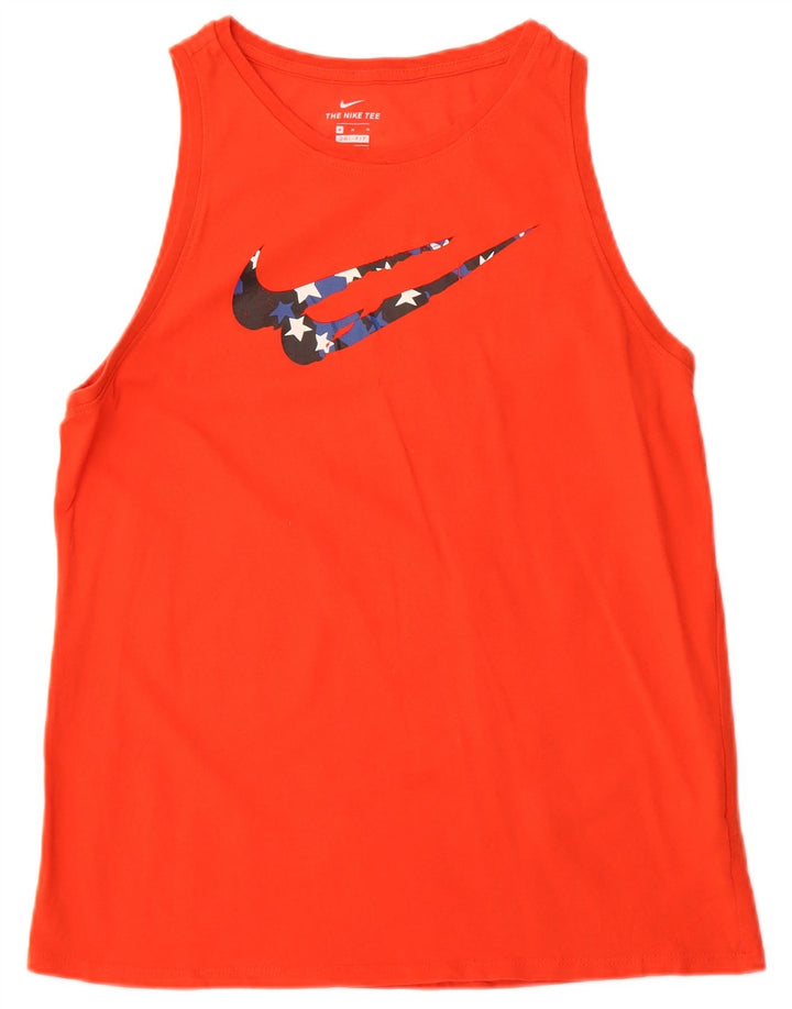 Мужской жилет с графическим рисунком Nike Dri Fit среднего оранжевого цвета, хлопок