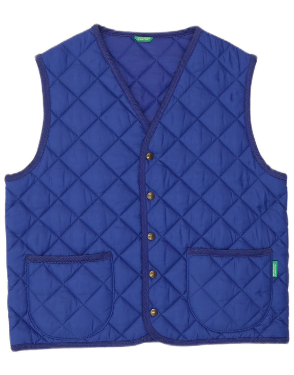Женский стеганый жилет Benetton UK 18 XL, синий полиамид