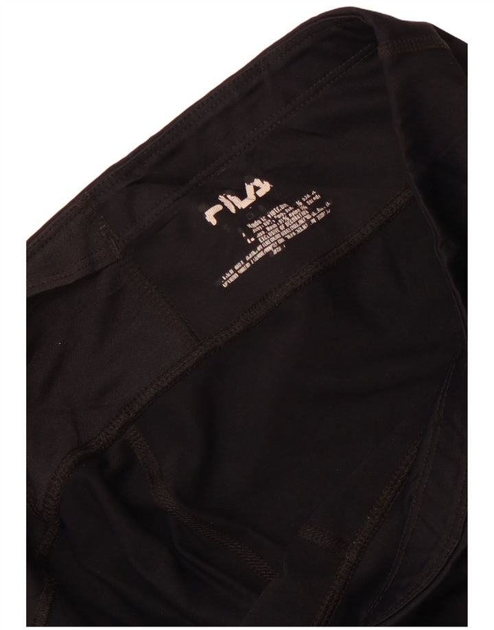 Женские леггинсы-капри Fila UK 16, большие черные нейлоновые