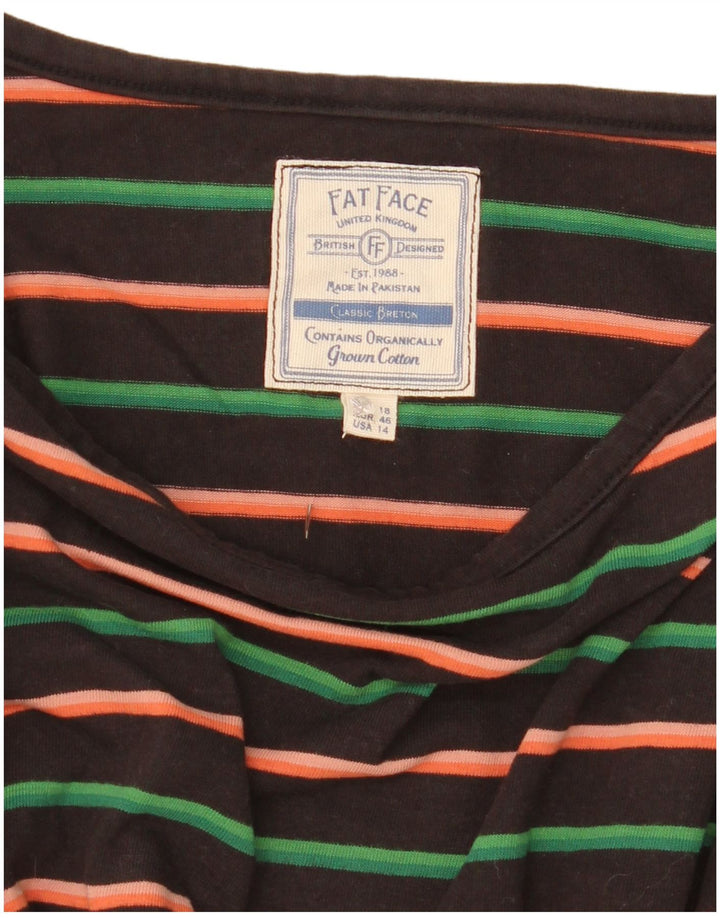 Женский топ Fat Face с длинным рукавом UK 18 XL, черный в полоску