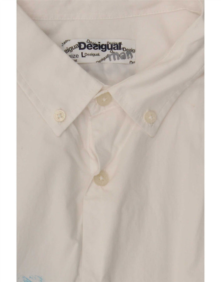 Мужская рубашка с коротким рукавом Desigual, большая белая