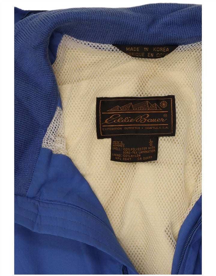 Мужская дождевик с капюшоном Eddie Bauer UK 40, большой синий полиэстер