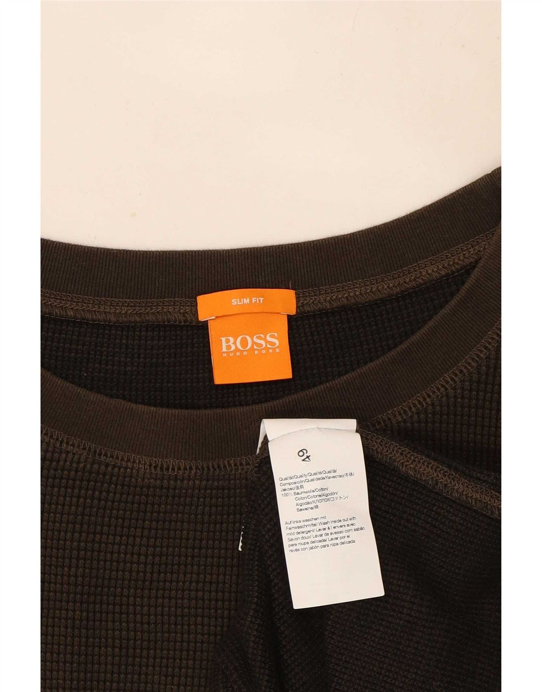 Мужской топ с длинным рукавом Hugo Boss 3XL, коричневый хлопок