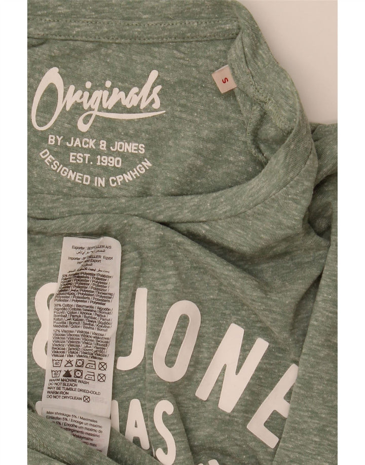Мужская футболка с рисунком Jack & Jones, маленький зеленый полиэстер в крапинку