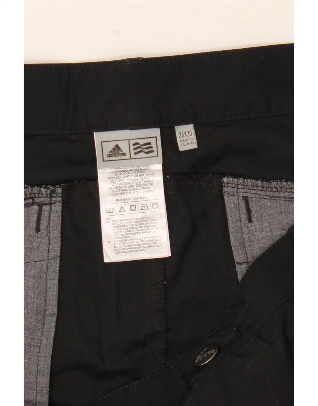 Мужские узкие брюки-чинос Adidas W36 L30, черный полиэстер