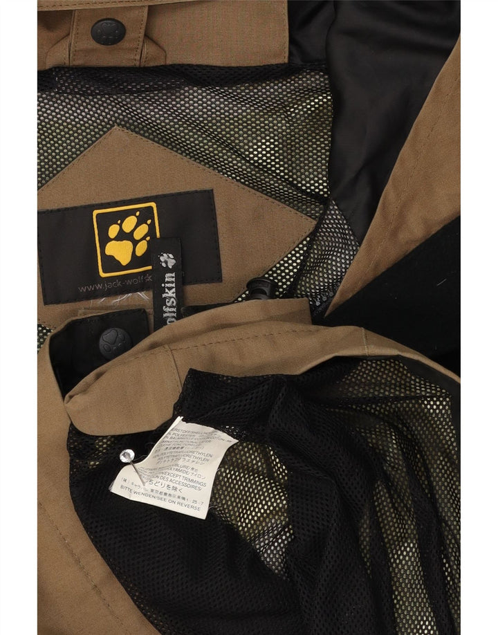 Мужская дождевик с капюшоном Jack Wolfskin UK 40, большой бежевый полиэстер