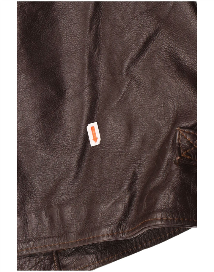 Мужская кожаная куртка VINTAGE UK 42 XL коричневая кожа