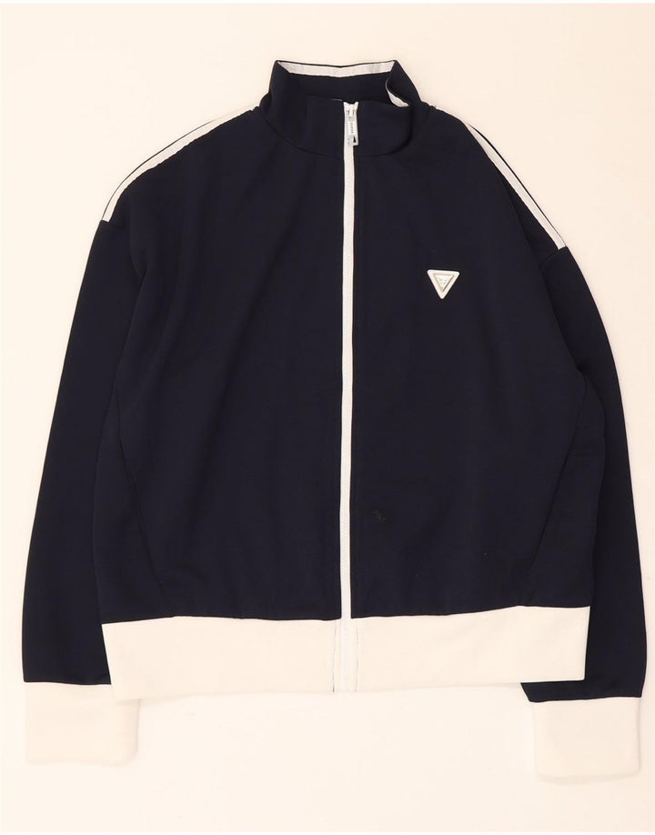 Guess Женский спортивный костюм Top Jacket UK 16 Большой темно-синий с цветными блоками