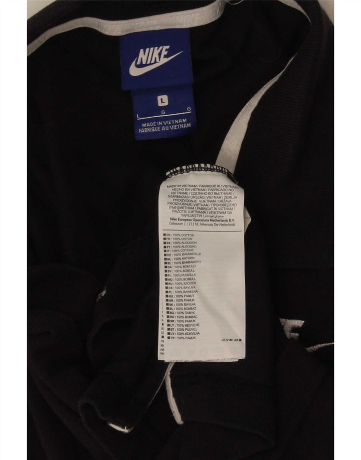 Мужская рубашка-поло Nike, большая черная, хлопковая