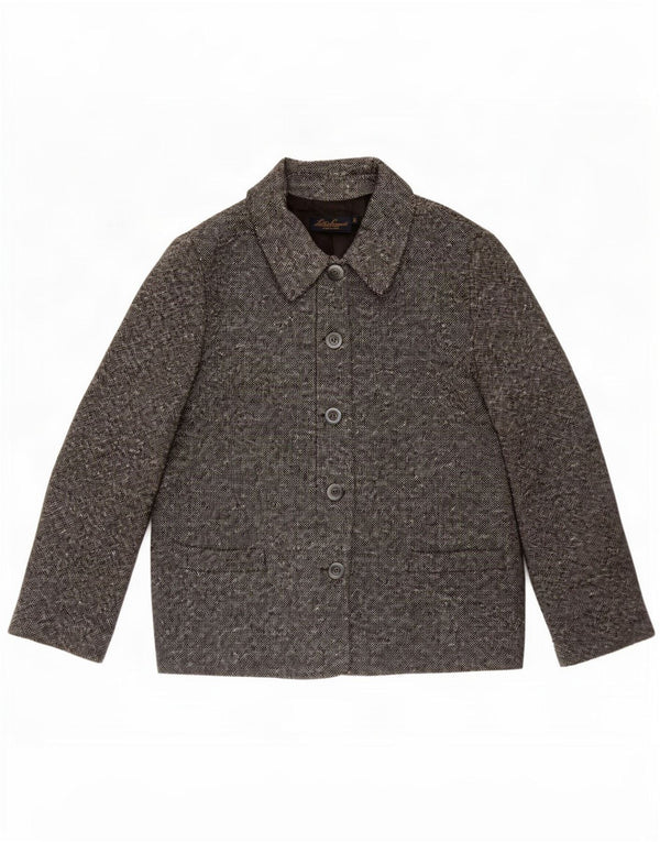 Luisa Spagnoli Womens 5 Button Blazer Jacket IT 50 XL Grey Flecked Wool