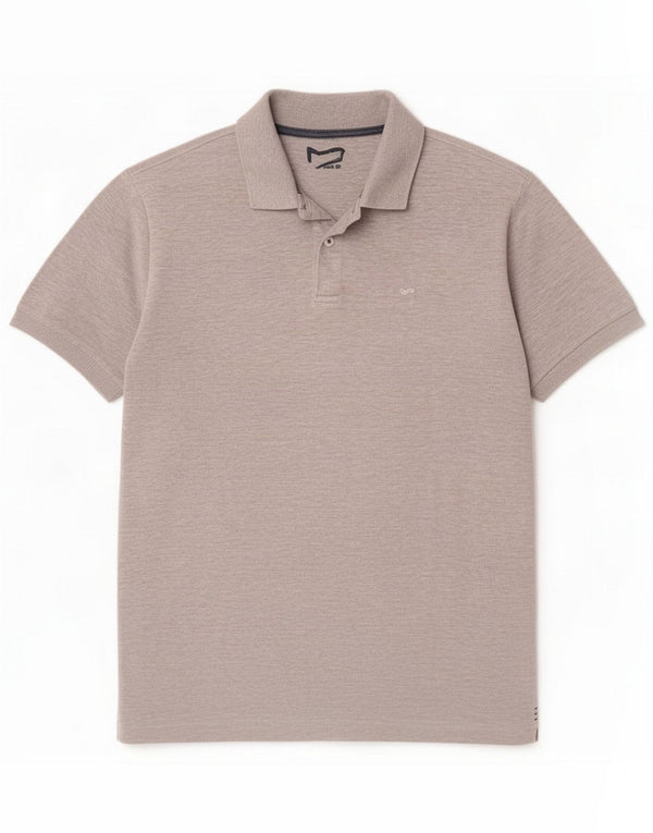 Gas Mens Polo Shirt Medium Grey Flecked Cotton