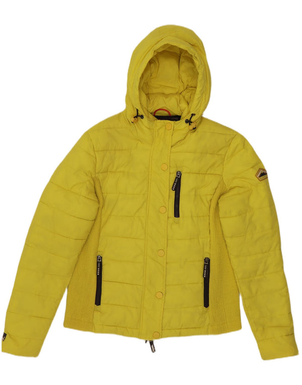 Женская утепленная куртка с капюшоном Superdry UK 18 XL, желтый нейлон