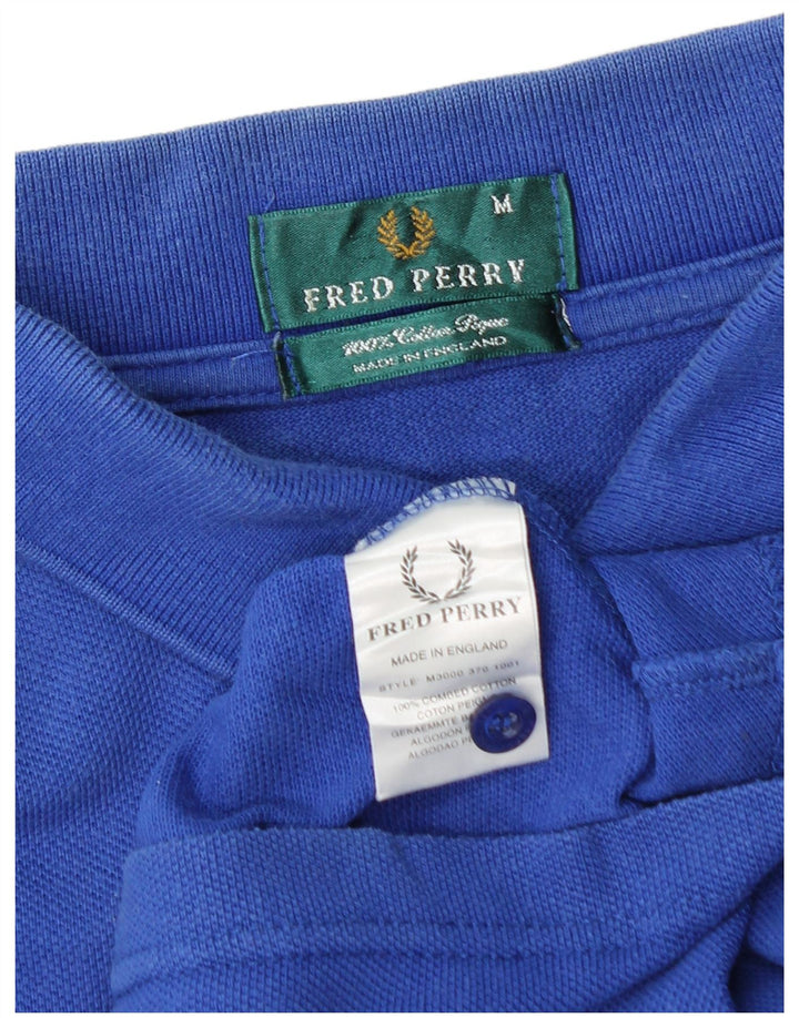 Мужская рубашка-поло FRED PERRY, хлопок среднего синего цвета