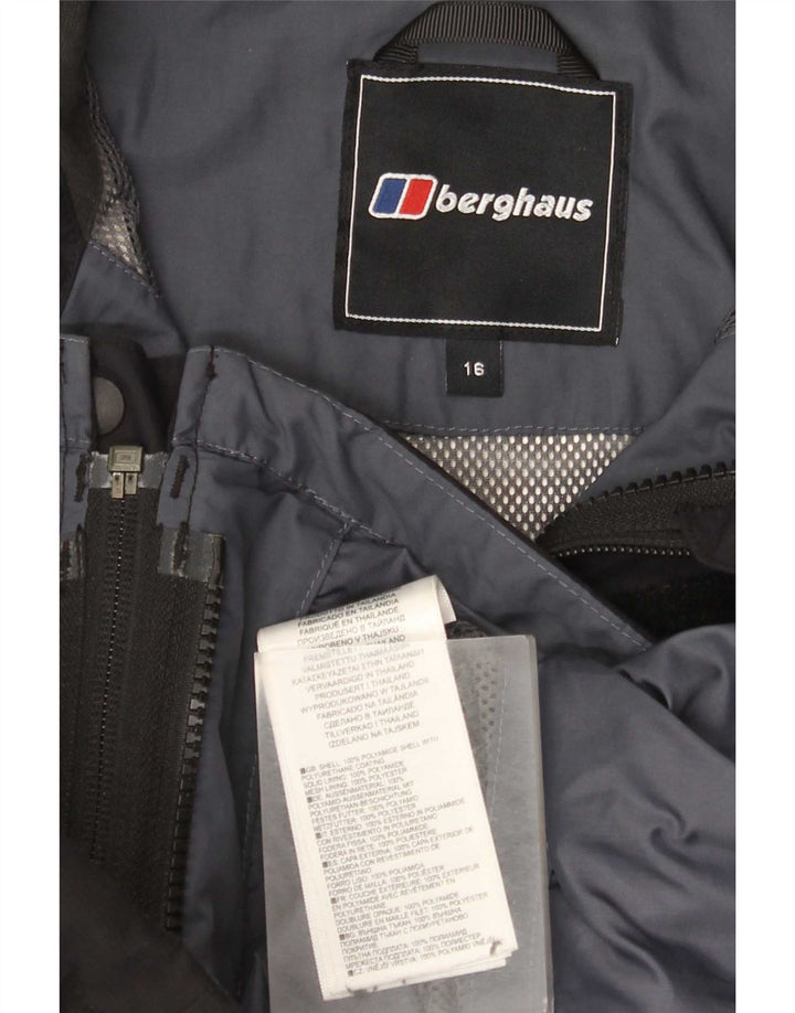Женская дождевик с капюшоном Berghaus UK 16, большой черный полиамид