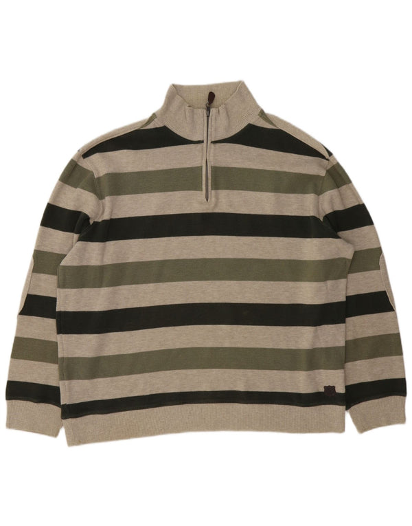 Мужской джемпер с воротником на молнии Marks & Spencer Blue Harbour, большой хаки