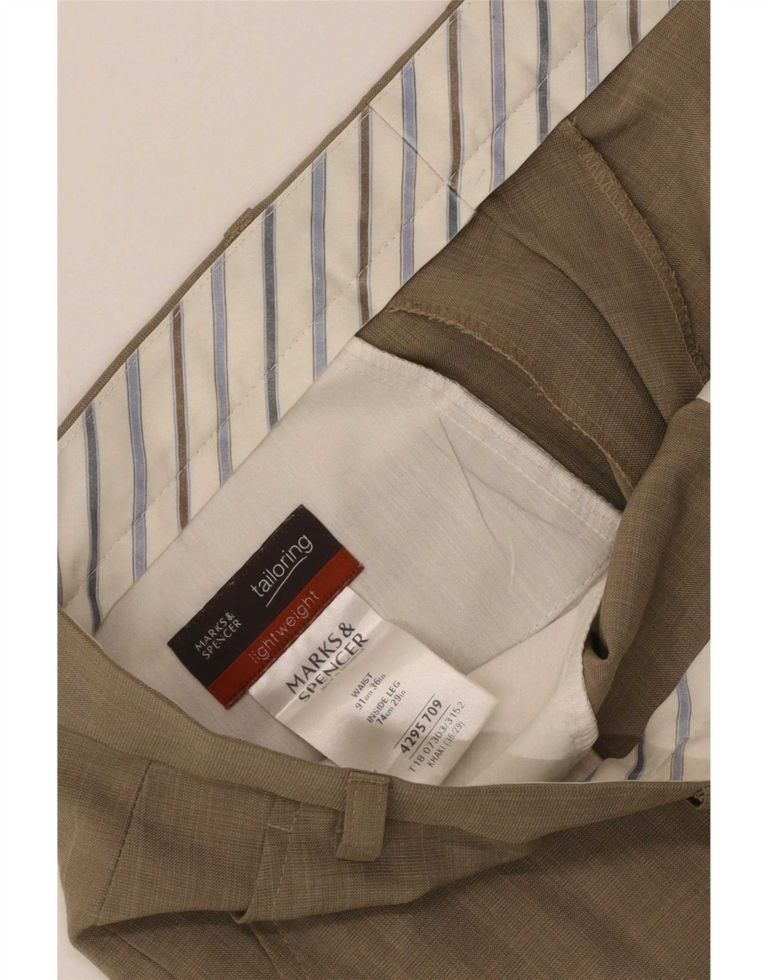 Женские прямые костюмные брюки Marks & Spencer W36 L29, хаки, полиэстер