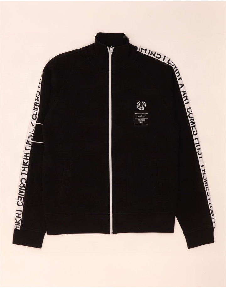 Мужской спортивный костюм с графическим рисунком Fred Perry, маленькая черная хлопковая куртка с цветными блоками