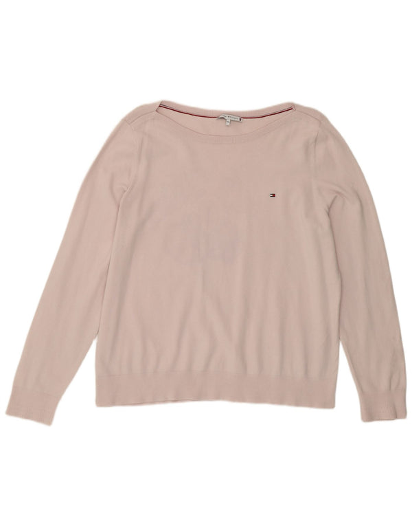 TOMMY HILFIGER Womens Boat Neck Jumper Sweater UK 20 2XL Pink
