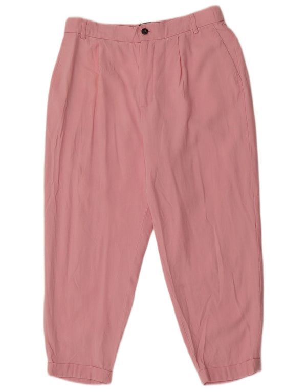 Женские капри с завышенной талией Zara, средние W28 L22, розовый лиоцелл