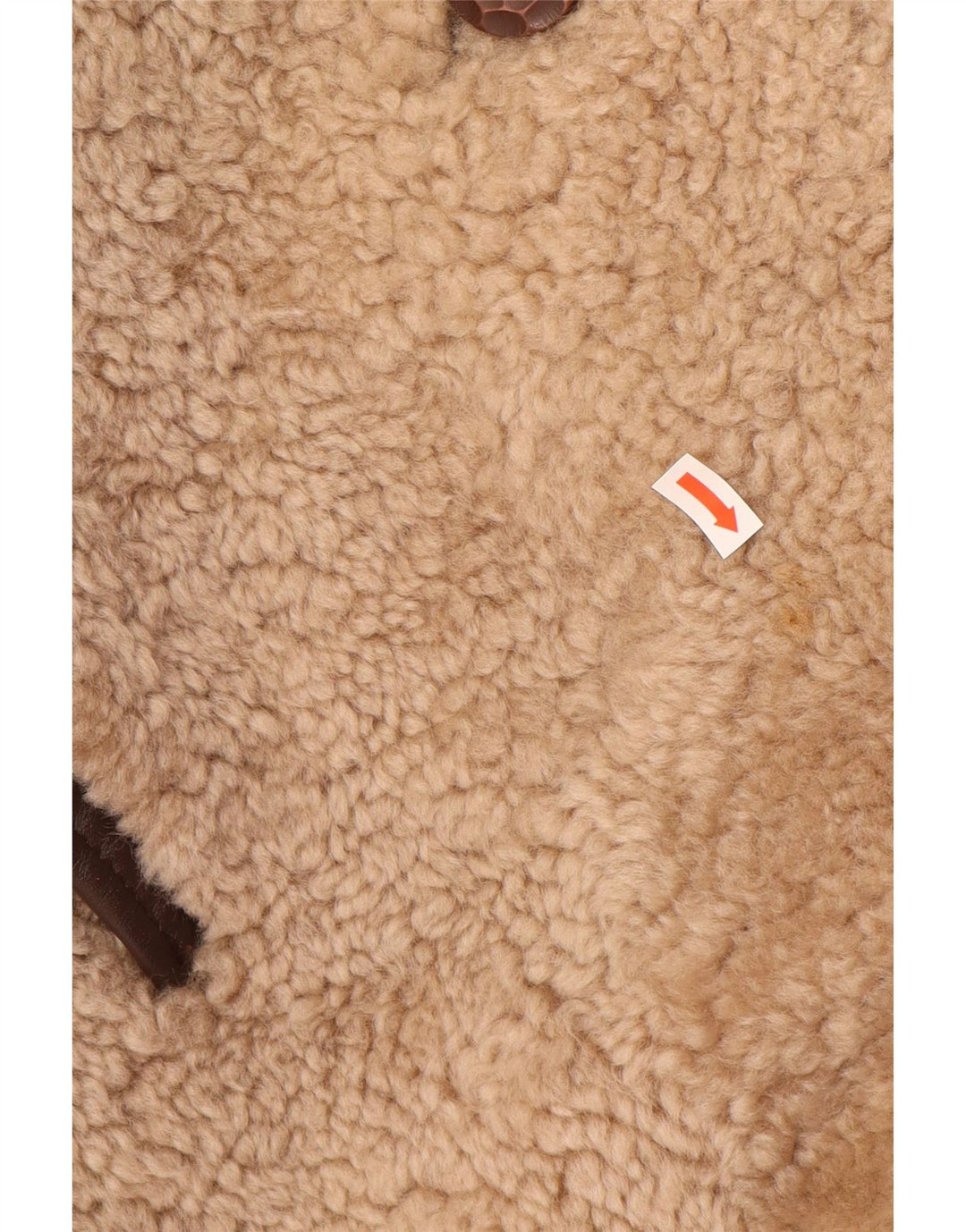 ВИНТАЖНОЕ женское пальто из искусственного меха UK 14 Средний Бежевый