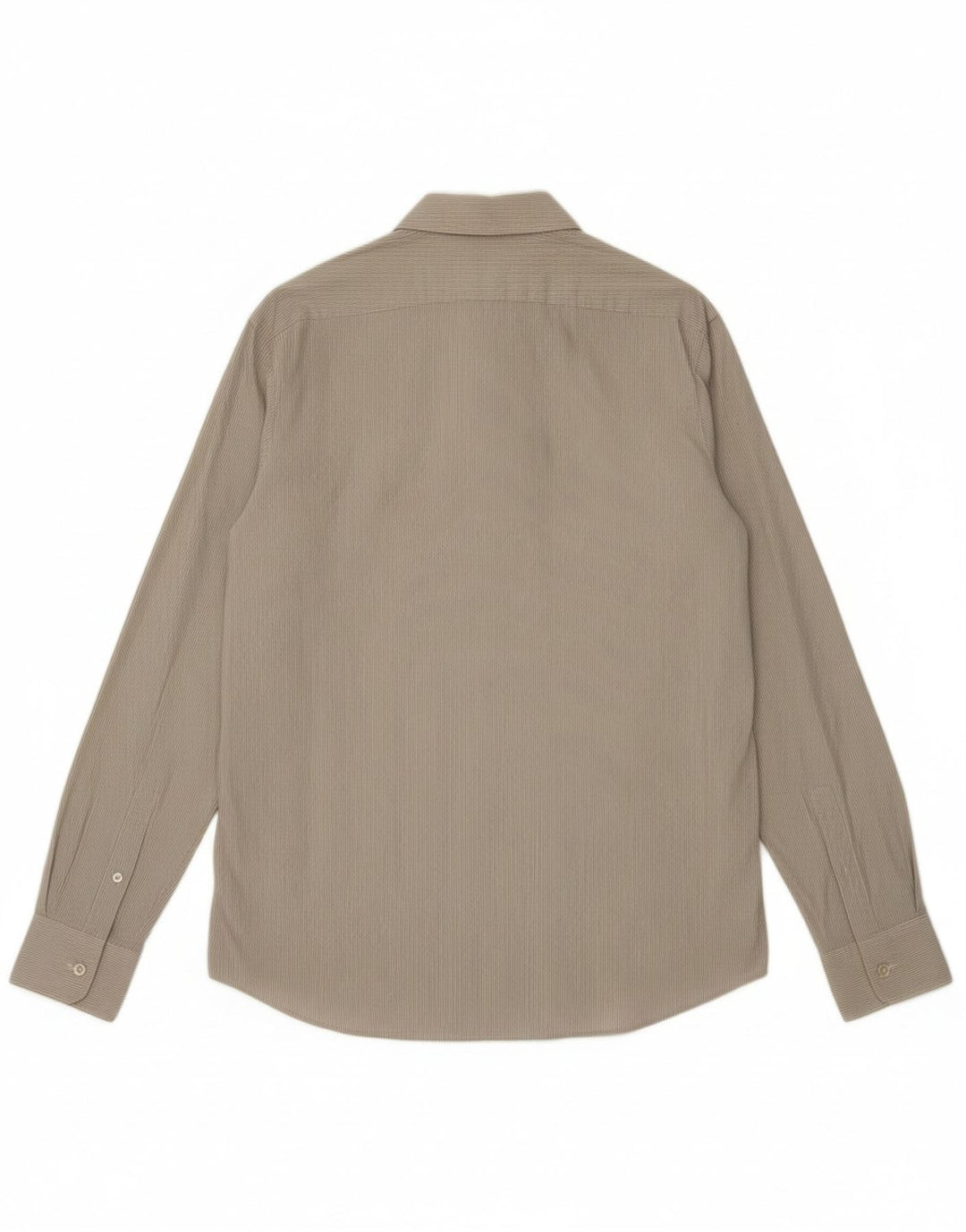 HUGO BOSS Mens Shirt Size 40 15 3/4 Medium Beige Pinstripe